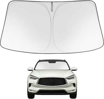 Proadsy Windshield Sun Shade for 2019-2021 Infiniti QX50 & 2021-2025 2026 QX55 Foldable Front Sunshade Protector Sun Visor Blocks UV Rays Keep Car Cooler