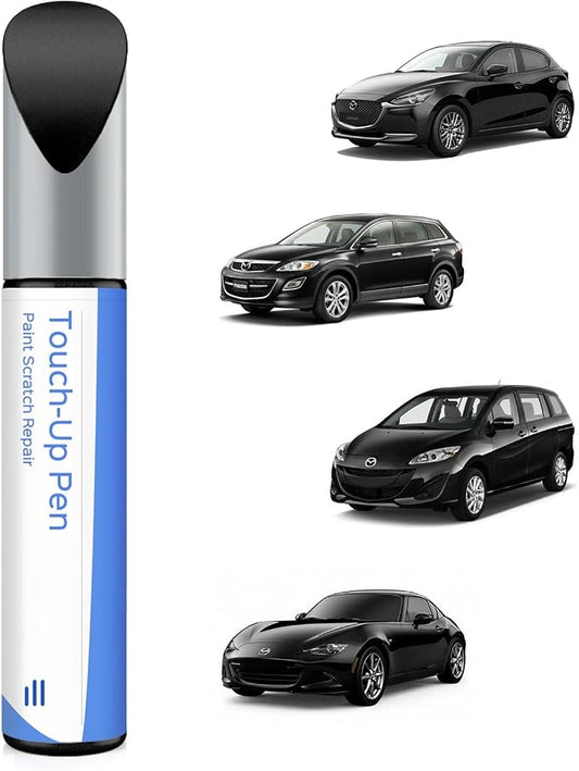 A3F Brilliant Black Touch Up Paint Compatible with Mazda Exact Match Chips and Nicks Touch Up