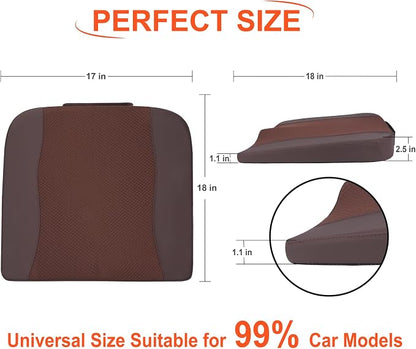 Lofty Aim Car Seat Cushion, Comfort Memory Foam Car Cushions for Driving - Sciatica & Lower Back Pain Relief, Driver Seat Pillow for Auto, Office Chair, Wheelchair - Brown
