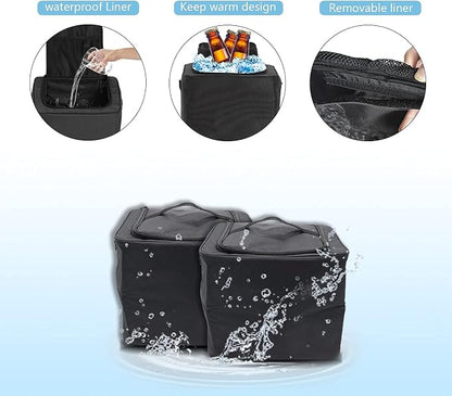 Large Trunk Organizer with Cooler, 3 Compartments SUV Cargo Organizer, Portable Trunk Organizer for suv,car,truck,rv,jeep(black)