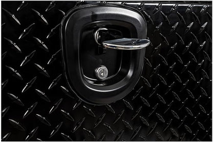 Buyers Products 1721565 Black Aluminum Diamond Tread Topsider Truck Box With Drop Door, 90x18x16 Inch, Weather Resistant, Locking Compression Latch, No Drill Install, Made in USA