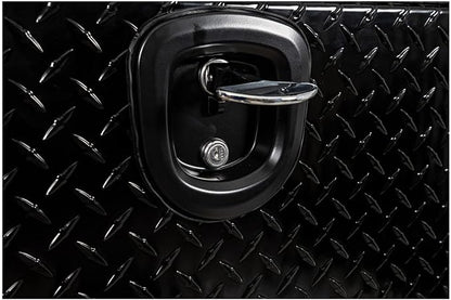 Buyers Products 1721551 Black Aluminum Diamond Tread Topsider Truck Box With Drop Door, 72 x 13 x 16 Inch, Made in The USA, Lockable Tool Chest, Durable Job Box For Storage & Organization