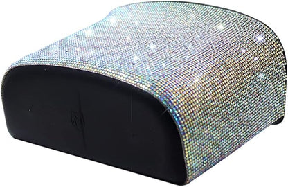 Bling Crystal Car Trash Can Auto Hanging Car Trash Can Sparkling Storage Holder Litter Container for Vehicle Office Home (AB Rhinestone)