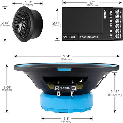RECOIL REM65 Echo Series 6.5-Inch Car Audio Component Speaker System