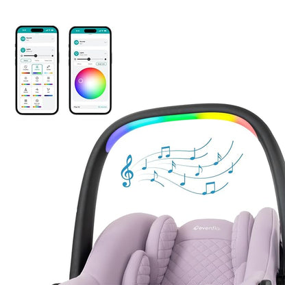 Evenflo LiteMax NXT Rear-Facing Lightweight Preemie and Infant Car Seat 3-30lbs with SensorySoothe. Easy Install with Base (Agate)