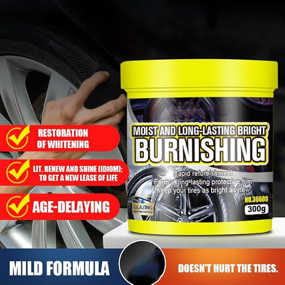 Tire Maintenance And Coating Paste, Long Lasting Tire Shine Wax, Car Tire Shine Gel, Wheel And Tire Cleaner, Car Tire Blackening Coating Wax Long Lasting Shine Rain Resistant Waterless Wax (1pcs)