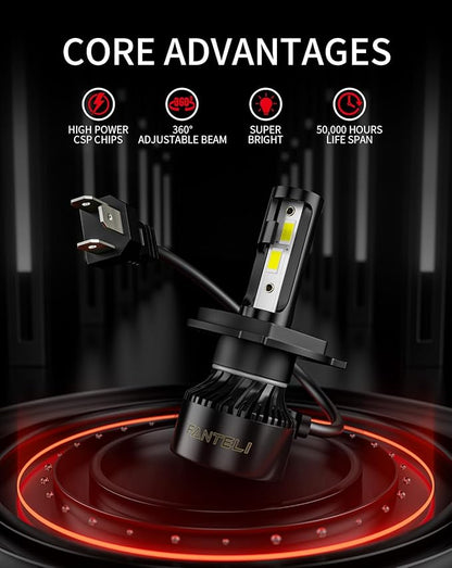 𝖧𝟦/𝟫𝟢𝟢𝟥/𝖧𝖡𝟤 Bulbs, 6500K Cool White 40000LM 900% Brightness, Backup 1:1 Size Plug and Play IP68 Waterproof Interior Off-Road Lights, Pack of 2