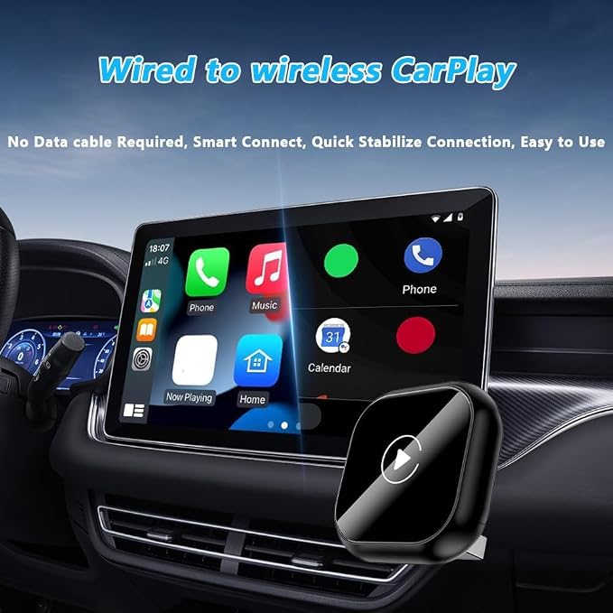 Car Wireless CarPlay Adapter for Honda Insight Passport 2019-2023 2024 2025, Plug & Play, Play Stable Connection No Latency, Converts Wired to Wireless,A