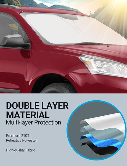Proadsy 2026 Upgrade Front Windshield Sun Shade Foldable Sunshade Protector Custom Fit 2018-2023 Traverse LS, LT, RS, Redline, Premier, High Country SUV Accessories