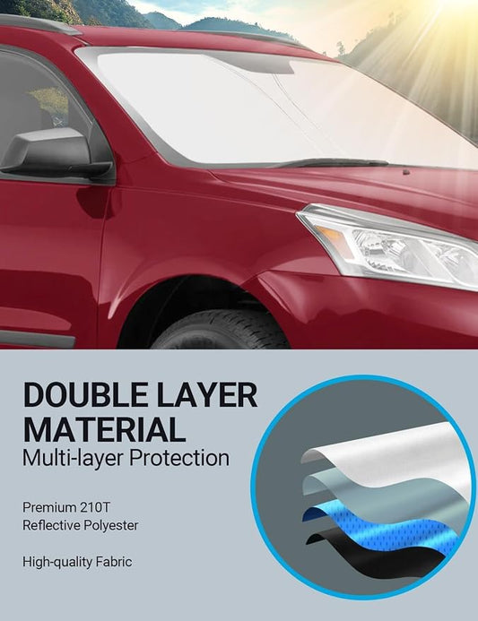 Proadsy 2026 Upgrade Front Windshield Sun Shade Foldable Sunshade Protector Custom Fit 2018-2023 Traverse LS, LT, RS, Redline, Premier, High Country SUV Accessories