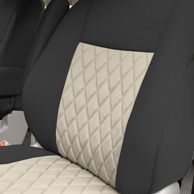 FH Group Custom Fit Car Seat Covers Specifically Made for 2011-2020 Toyota Sienna 7 Seater with Ultraflex Neoprene Water Resistant Automotive Seat Covers - Full Set Beige