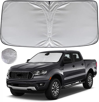 KAYZT Windshield Sun Shade for 2019-2025 2026 Ford Ranger Foldable Sunshade Front Window Custom Fit Car Accessories