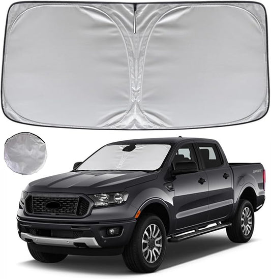 KAYZT Windshield Sun Shade for 2019-2025 2026 Ford Ranger Foldable Sunshade Front Window Custom Fit Car Accessories
