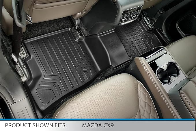 SMARTLINER Custom Fit 2 Row Floor Mats Compatible with 2016-2023 Mazda CX9