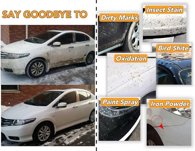 Upgrade Clay Towel 3.0 Ver - Clay Towel for Car Detailing to Remove Paint Overspray, Water Spots,Tree Sap,Rail Dust from Paint,Glass,Plastic Surfaces,Fine Grade Clays Bar Towels(1Pcs-Yellow,12" x 12")