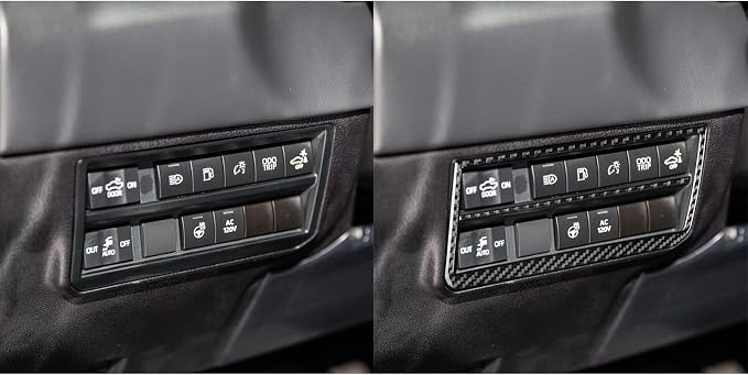 NVCNX Real Premium Carbon Fiber for Toyota Tundra 2022-2026 / Sequoia 2023-2026 2024 2025 Truck Pickup SUV Car Dash Driver Side Button Panel Cover Interior Trim Accessories Overlay Sticker Decal 2PCs