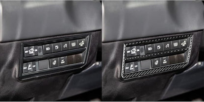 NVCNX Real Premium Carbon Fiber for Toyota Tundra 2022-2026 / Sequoia 2023-2026 2024 2025 Truck Pickup SUV Car Dash Driver Side Button Panel Cover Interior Trim Accessories Overlay Sticker Decal 2PCs