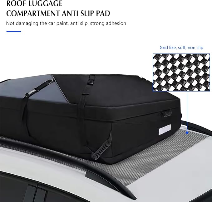 Car Roof Rack Pads, 47" X 40" Vehicle Rooftop Cargo Bag Protective Mat, Non-Slip Automotive Roof Cushioned Protection Layer Accessories, Universal for SUV, Sedan, Truck (Black)
