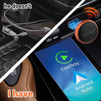 CarlinKit MINI Ultra 2026 Orange - Wireless CarPlay Adapter | Wired to Wireless | Plug & Play | for with iPhone (iOS 10+) & Androi.d (Andro.id 11+) | for Cars OEM CarPlay & Android Auto (2016+)