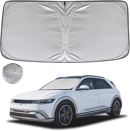 KAYZT Windshield Sun Shade for 2022-2025 2026 Hyun-dai Ioniq 5 Foldable Sunshade Front Window Custom Fit Car Accessories