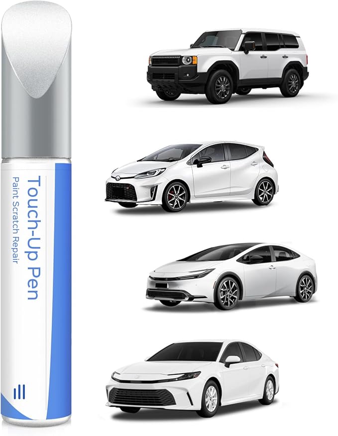040 Super White/Ice Cap Touch Up Paint Compatible with Toyota Exact Match Chips and Nicks Touch Up