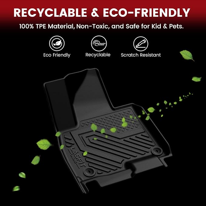 LASFIT Floor Mats & Backrest Mats & Cargo Mat for Hyundai Palisade 7/8 Seats 2026 (Only Fit Hybrid, Not Fit Gas), All Weather TPE Custom Fit Floor Liners Full Set Car Mats Accessories, Black