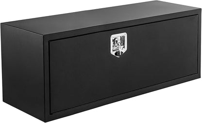 Black Steel Underbody Truck Tool Box for Pickup RV Toolbox Truck Bed Toolboxes Heavy Duty Waterproof Truck Chest with Lock,30 x 14 x 16 Inch
