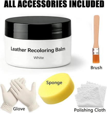 Leather Recoloring Balm, Leather & Vinyl Color Restorer Conditioner – Repairs Faded & Scratched Leather Color