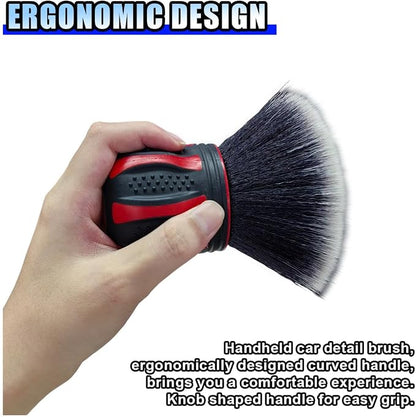 BDZMC Car Detailing Brush, Ultra Soft Bristles XL Synthetic Brush, Auto Interior Dusting Brush with Storage Rack, Car Cleaning Tool for Vehicle Air Conditioner Vents, Dashboard, Leather