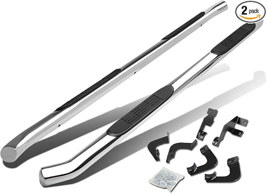 Auto Dynasty 3 Inches Running Boards Compatible with 2005-2020 Toyota Tacoma Double Cab Side Step Nerf Bars, Stainless Steel, Polished Chrome