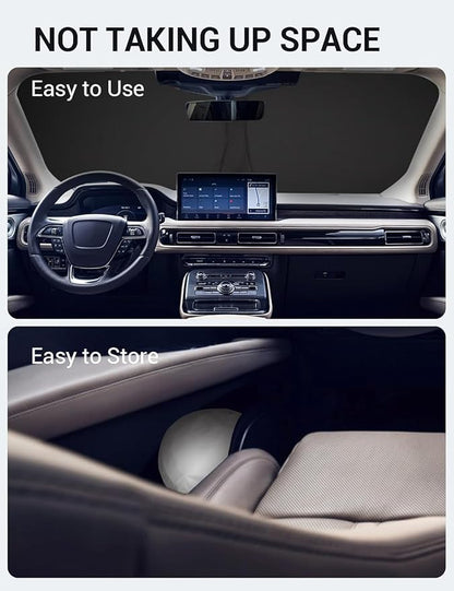 Proadsy 2026 Upgrade Front Windshield Sun Shade Foldable Sunshade Protector Custom Fit 2019-2023 Lincoln Nautilus SUV Accessories, PRS331