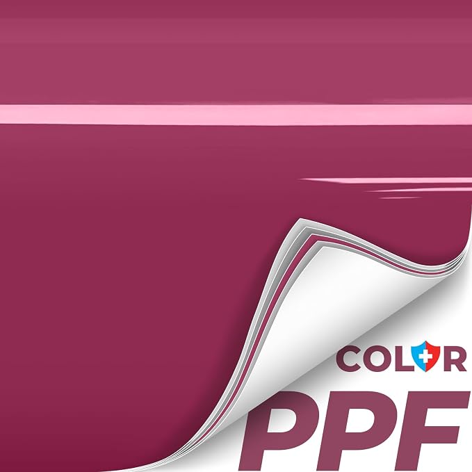 ColorFusion PPF by VViViD, Gloss Dark Star Ruby Magenta Dry Apply PPF Vinyl Car Wrap Roll 1ft x 5ft