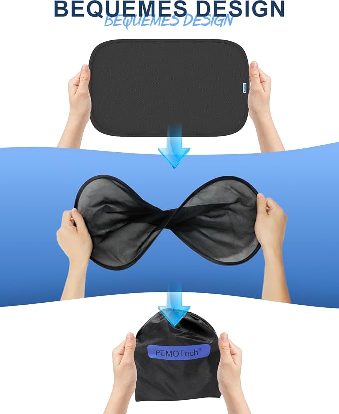 Car Window Shades for Baby【8 Suction Cups & Static Cling】 2 Pack-21"x14" Side Window Cover for Child,Certified Sunshades for Kids to Block 99.9% UVR, Sun Shade Universal Fit Most of Cars