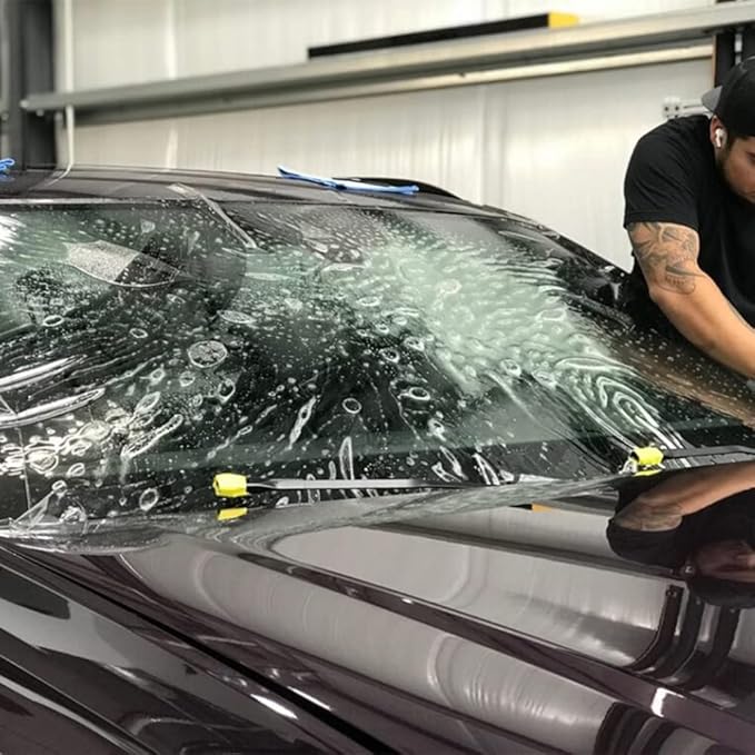 HOHOFILM Clear TPU Windshield Protection Film PPF Self Healing Scratchable & Stretchable Car Wrap Film for Front Window Glass (60"X79")