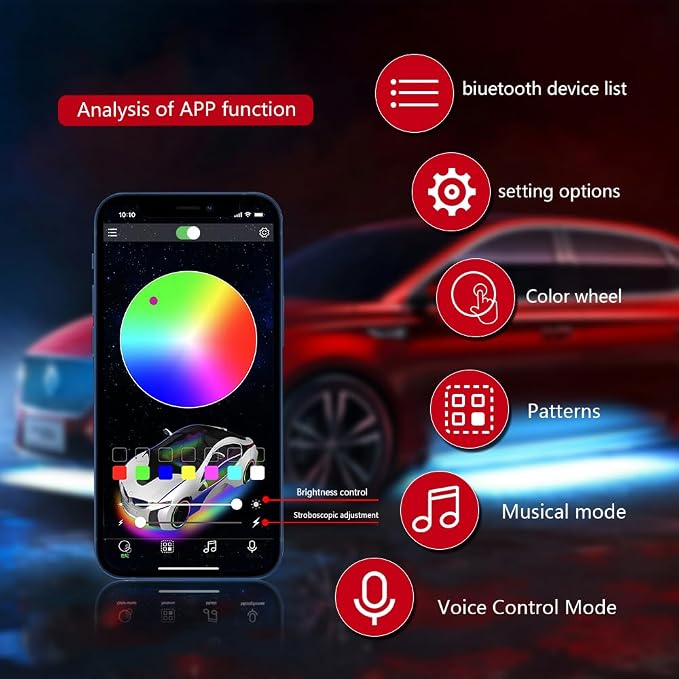 Customizable Car Floor Mats Lights, Customize Personalized Logo Car Floor Mats Light Waterproof RGB LED Neon Lamp App Control Adjustable Flashing Mode Universal Car Interior Foot Mat Decoration Light
