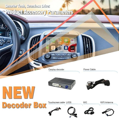 Wireless CarPlay & Android Auto Adapter for Cadillac, Buick, Chevrolet and GMC HMI 2.0 System Carplay Receiver Retrofit Kit Decoder Mirror Link, Reverse Camera, GPS Navigation BT