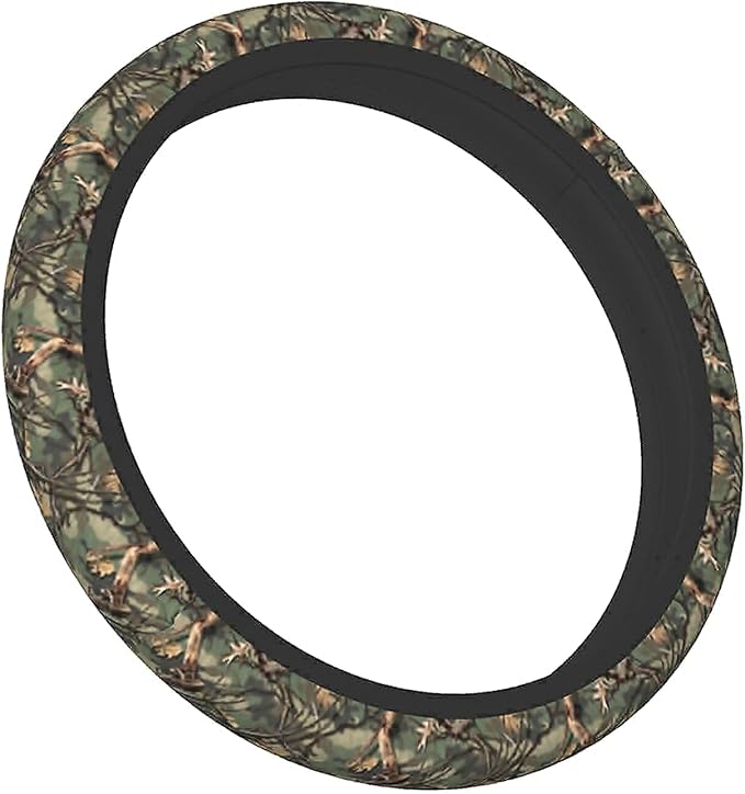 Camo Steering Wheel Covers Non Slip Neoprene Camouflage Tree Pattern Steering Wheel Protector Universal 15 inch for Men Women