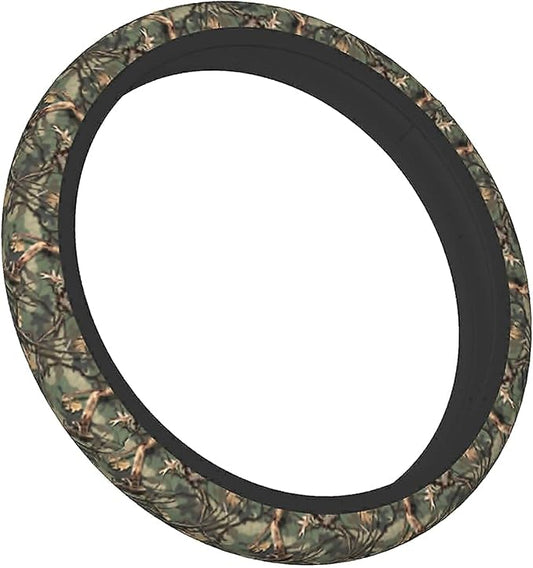 Camo Steering Wheel Covers Non Slip Neoprene Camouflage Tree Pattern Steering Wheel Protector Universal 15 inch for Men Women