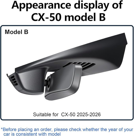 Mangoal Front 4K & Rear 1080p Dash Cam Custom fit for Mazda CX-50 2025 2026(Model B), UHD 2160P Video, Free App & WiFi, GPS, 128GB Card