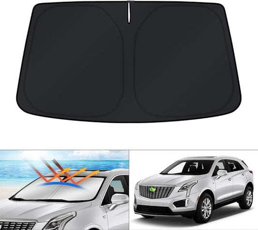 KUST Windshield Sun Shade for 2017-2024 2025 2026 Cadillac XT5 Accessories Window Shade Foldable Sunshade Protector Blocks UV Rays Keep Car Cooler