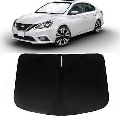 Windshield Sun Shade for Nissan Sentra 2014-2019 Car Front Window Sunshade with 240T Sun Visor Protector Blocks UV Rays Heat Sun Shield Accessories