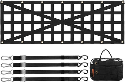 VEVOR Tailgate Net for Truck Bed, 54 in x 18 in, Cargo Net Durable with 4 Adjustable Buckle Straps, Cross-Reinforced Design, Extendable & Durable, Suitable for Truck, Trailer, Pickup, Boat, Jeep, SUV