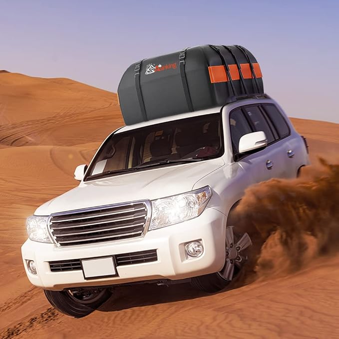 Car Rooftop Cargo Carrier Bag, 21 Cubic Feet 100% Waterproof Heavy Duty 840D Car Roof Bag for All Vehicle with/Without Racks - Anti-Slip Mat, 6 Door Hooks, Storage Bags, 2 Extra Straps, Luggage Lock