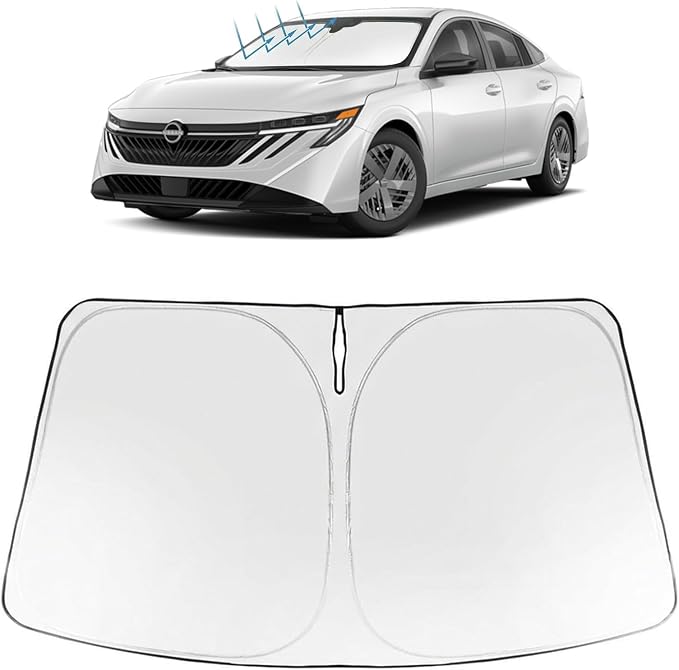Proadsy Windshield Sun Shade Custom Fit Nissan Sentra 2020-2026 Foldable Front Sunshade Protector Sun Visor Blocks UV Rays Keep Car Cooler Accessories