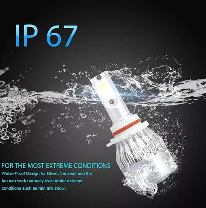 2PCS H11/9006/9005/H7/H4/H13/9007/9004 Car LED Light, 6000K 3800LM Super Bright High and Low Beam Bulb C6 LED Fog Light Headlight Bulb Replacement, Plug & Play, Car/trucks (9005/9140/9145/HB3)
