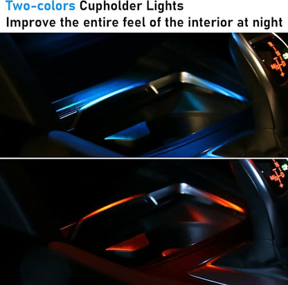 Jaronx Compatible with BMW LED Console Ambient Light for 1' F20 F21, 2' F22 F23, 3' F30 F31 F80, 4' F32 F33, Center Console Ambient Lights LED with Dual Color Lighting