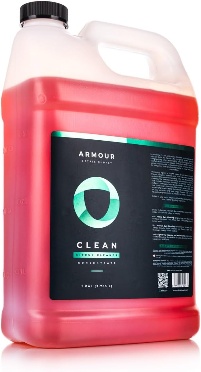 Armour Detailing Supply - CLEAN All Purpose Cleaner - Citrus-Powered, High-Foaming, Non-Caustic Concentrate for Interior & Exterior - 128oz
