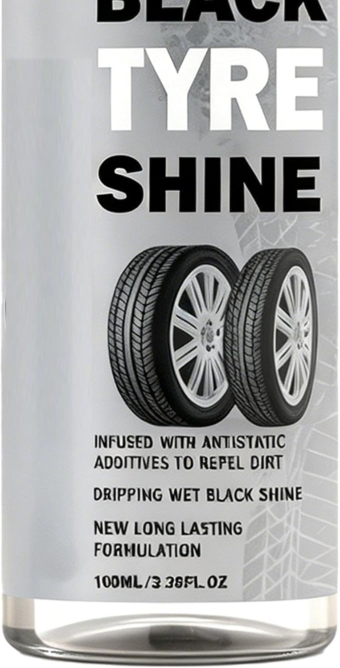 Rubber Finish Enhancer, Automotive Tire Polishing Spray, Quick Shine with Hydrophobic Layer, Long Lasting Wheel Treatmentz, Minimal Clean Style, Motorcycle Truck Use for Detailing