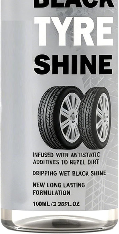Rubber Finish Enhancer, Automotive Tire Polishing Spray, Quick Shine with Hydrophobic Layer, Long Lasting Wheel Treatmentz, Minimal Clean Style, Motorcycle Truck Use for Detailing