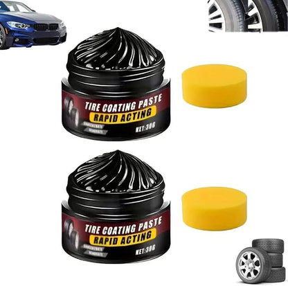 Premium Tire Coating & Trim Restorer,Bring Back the Original Deep Black Shine to Rubber and Plastic,Long-Lasting Ceramic Coating & UV Protection,TireCoating Paste for Car Tire Plastic Trim Care